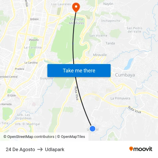 24 De Agosto to Udlapark map