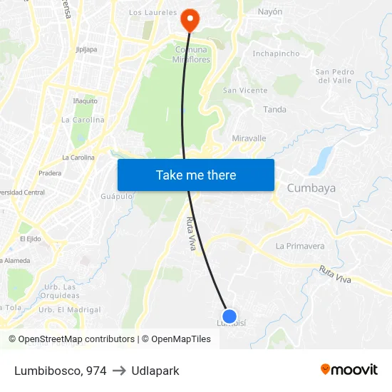Lumbibosco, 974 to Udlapark map