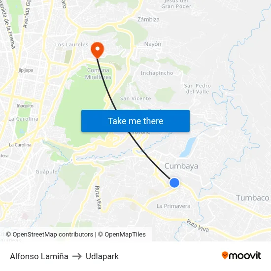 Alfonso Lamiña to Udlapark map