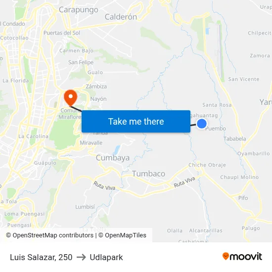 Luis Salazar, 250 to Udlapark map