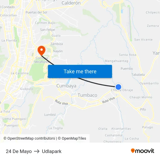 24 De Mayo to Udlapark map