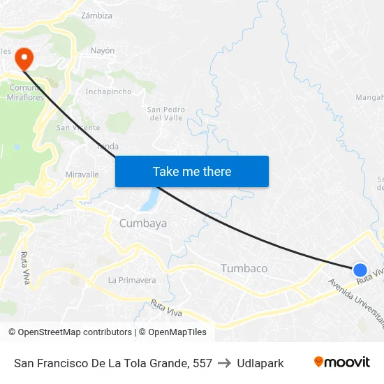San Francisco De La Tola Grande, 557 to Udlapark map