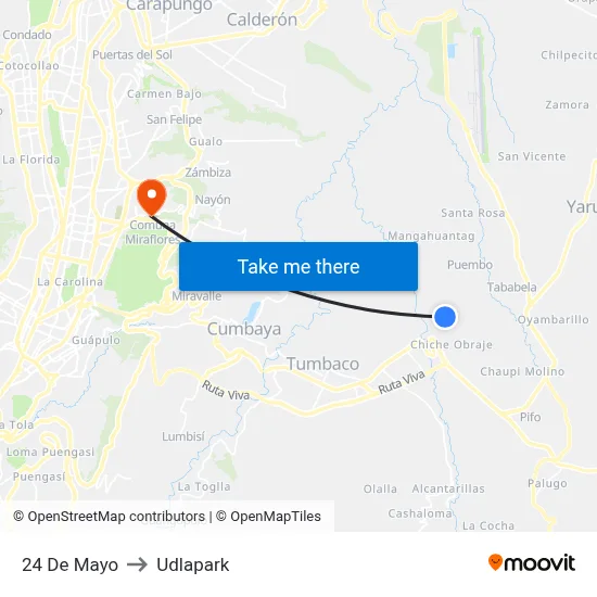 24 De Mayo to Udlapark map