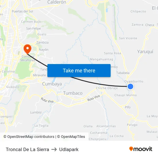 Troncal De La Sierra to Udlapark map