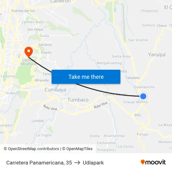 Carretera Panamericana, 35 to Udlapark map