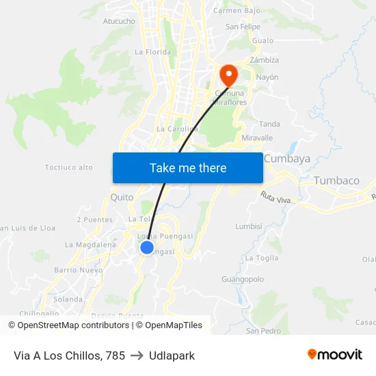 Via A Los Chillos, 785 to Udlapark map