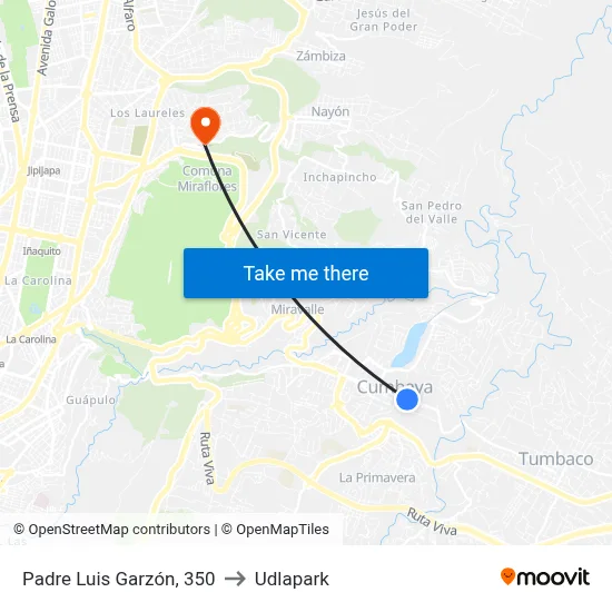 Padre Luis Garzón, 350 to Udlapark map
