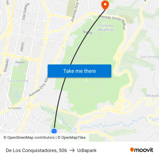 De Los Conquistadores, 506 to Udlapark map