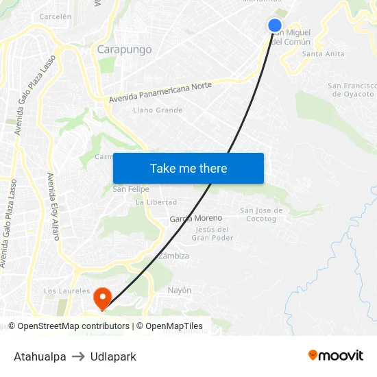 Atahualpa to Udlapark map