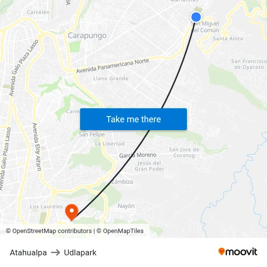 Atahualpa to Udlapark map