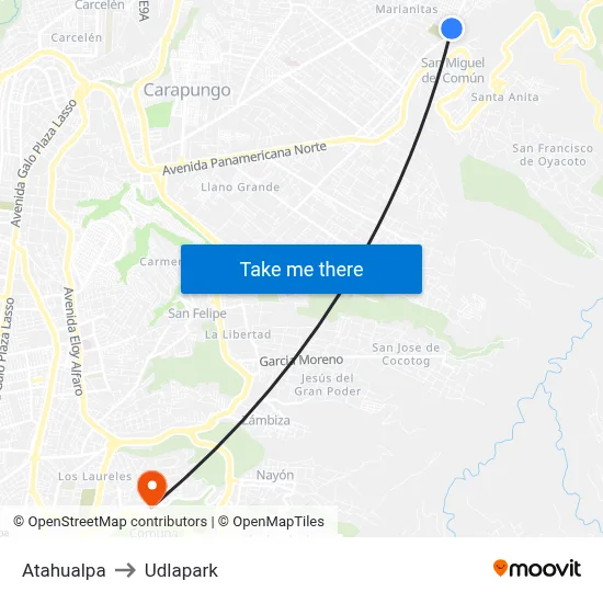 Atahualpa to Udlapark map