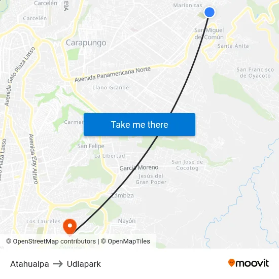 Atahualpa to Udlapark map