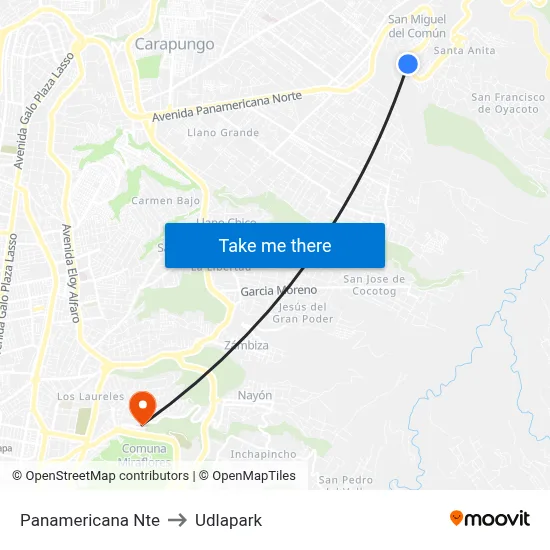 Panamericana Nte to Udlapark map