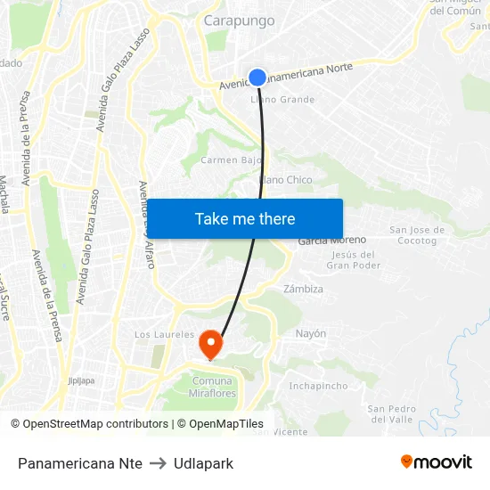 Panamericana Nte to Udlapark map