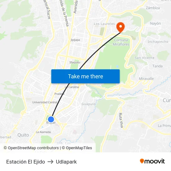Estación El Ejido to Udlapark map