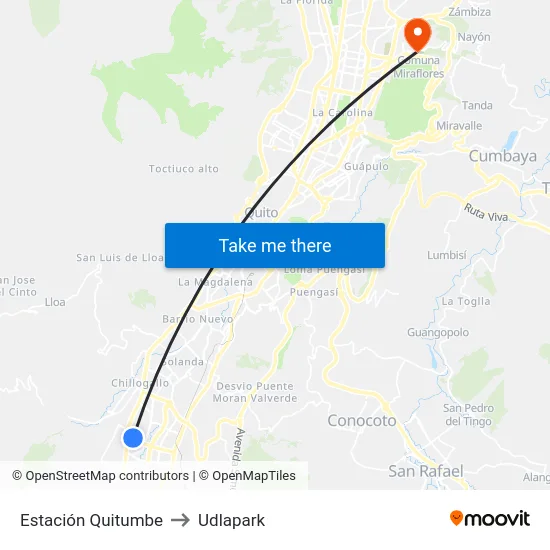 Estación Quitumbe to Udlapark map