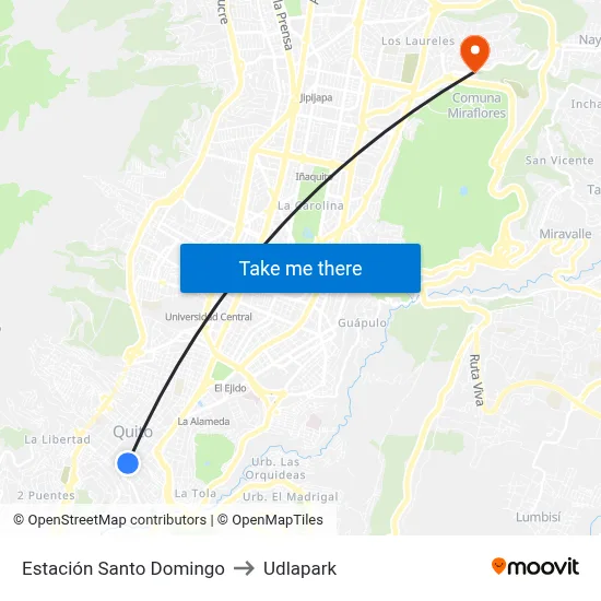 Estación Santo Domingo to Udlapark map