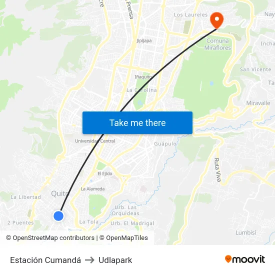 Estación Cumandá to Udlapark map
