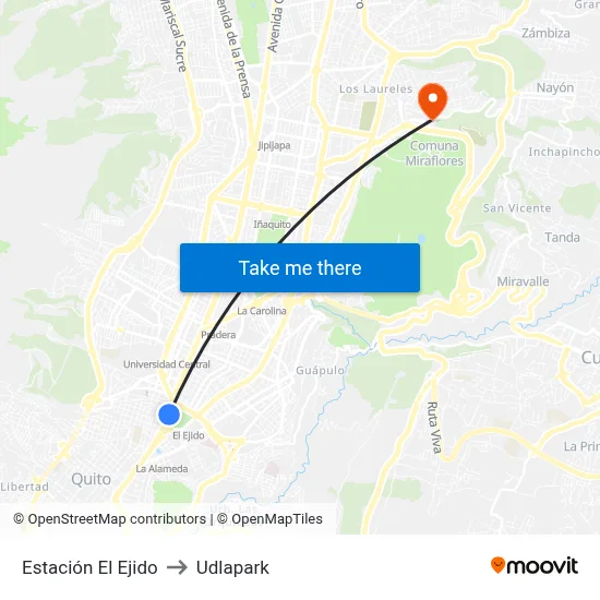 Estación El Ejido to Udlapark map