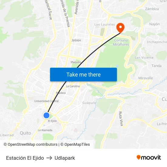 Estación El Ejido to Udlapark map