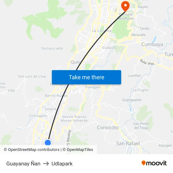 Guayanay Ñan to Udlapark map