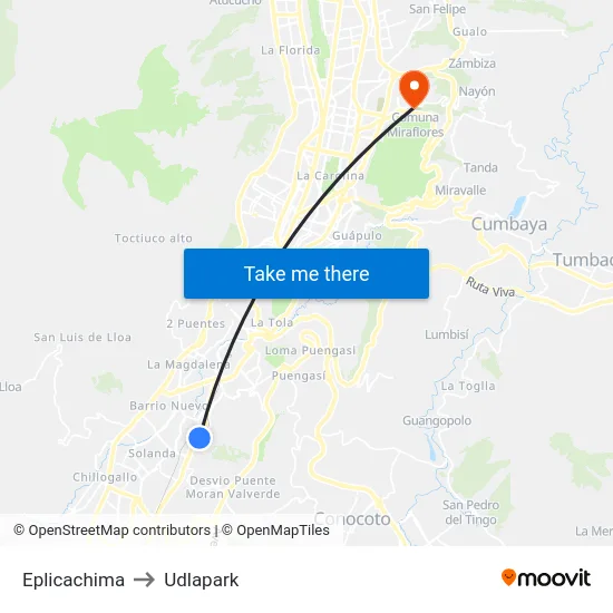 Eplicachima to Udlapark map