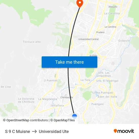 S 9 C Muisne to Universidad Ute map