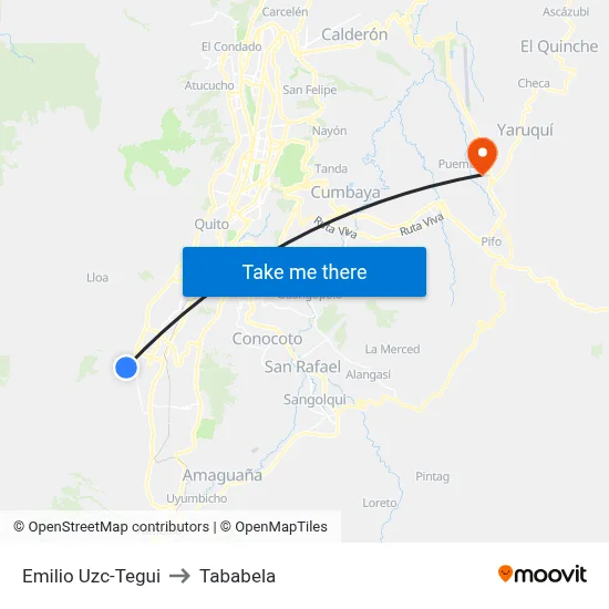 Emilio Uzc-Tegui to Tababela map