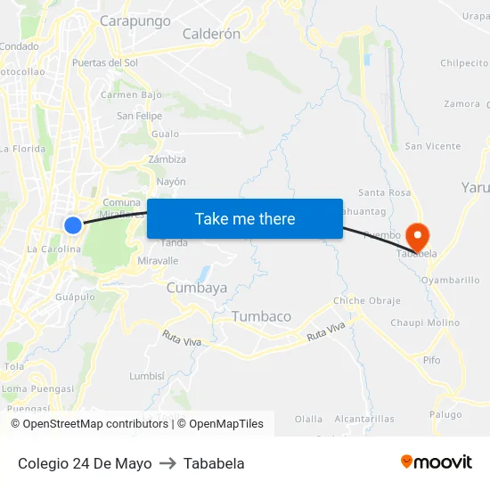 Colegio 24 De Mayo to Tababela map