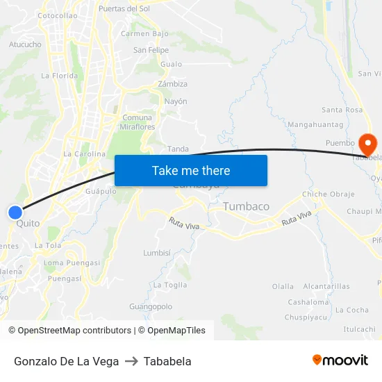 Gonzalo De La Vega to Tababela map