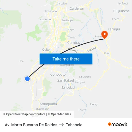 Av. Marta Bucaran De Roldos to Tababela map