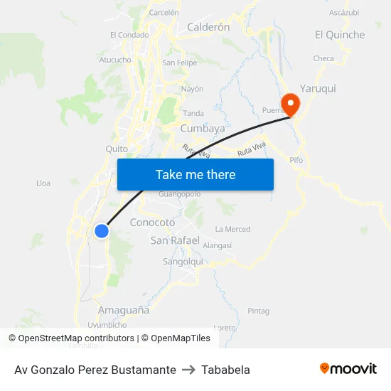 Av Gonzalo Perez Bustamante to Tababela map