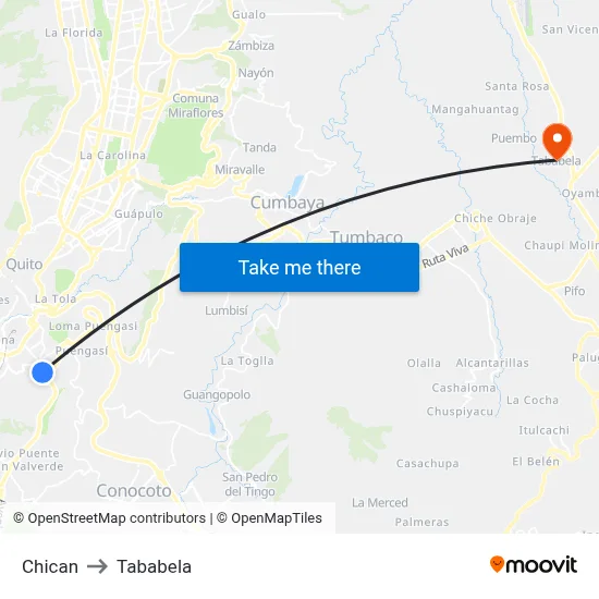 Chican to Tababela map