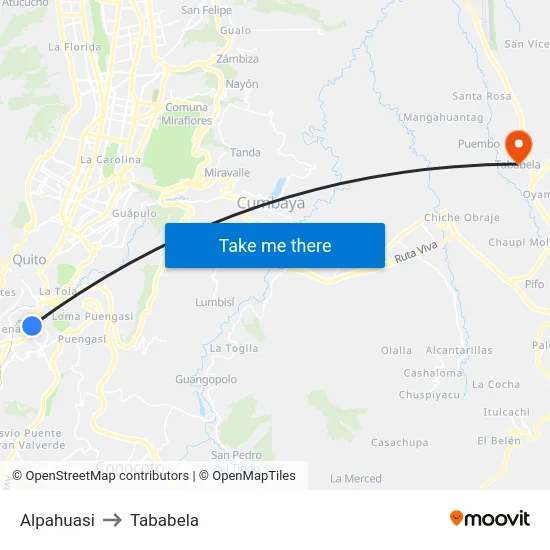 Alpahuasi to Tababela map