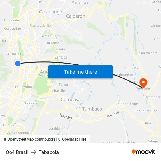 Oe4 Brasil to Tababela map