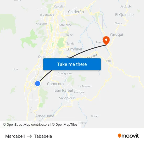 Marcabeli to Tababela map
