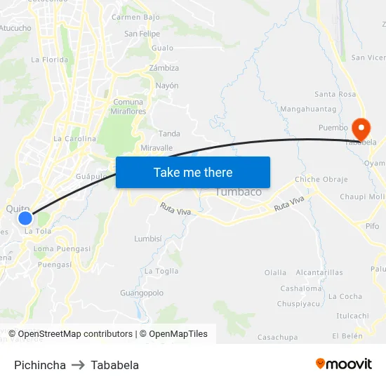 Pichincha to Tababela map