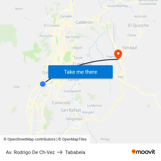 Av. Rodrigo De Ch-Vez to Tababela map