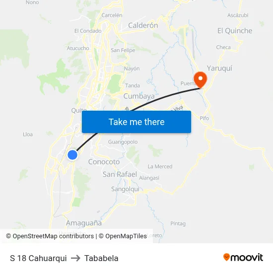 S 18  Cahuarqui to Tababela map