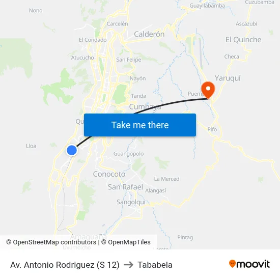 Av. Antonio Rodriguez  (S  12) to Tababela map
