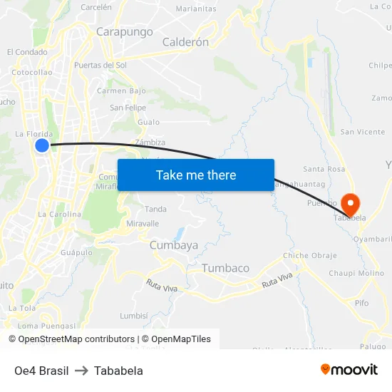 Oe4 Brasil to Tababela map