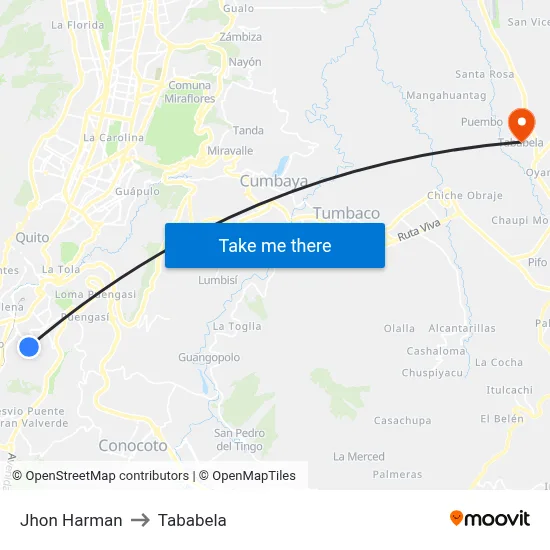 Jhon  Harman to Tababela map