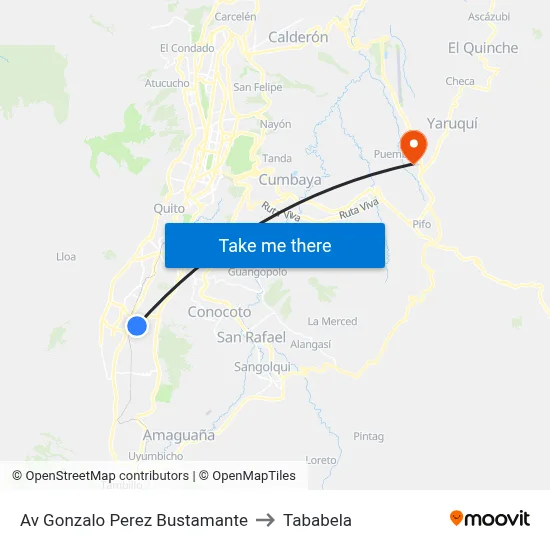 Av Gonzalo Perez Bustamante to Tababela map