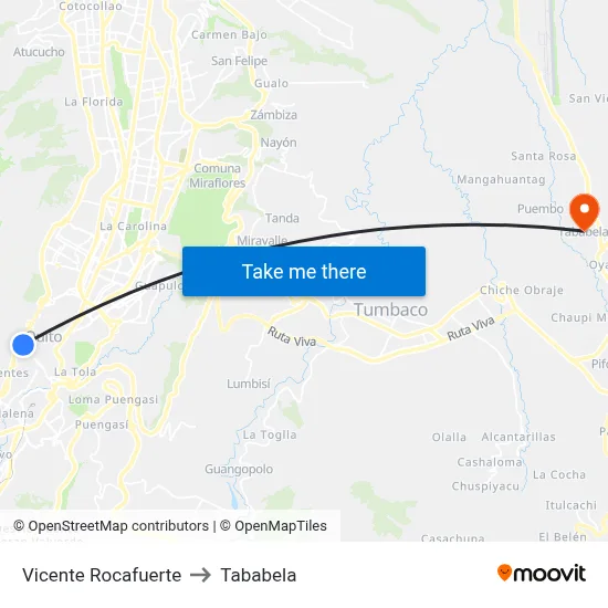 Vicente Rocafuerte to Tababela map