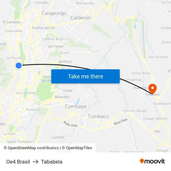 Oe4 Brasil to Tababela map