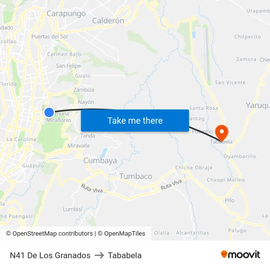 N41 De Los Granados to Tababela map