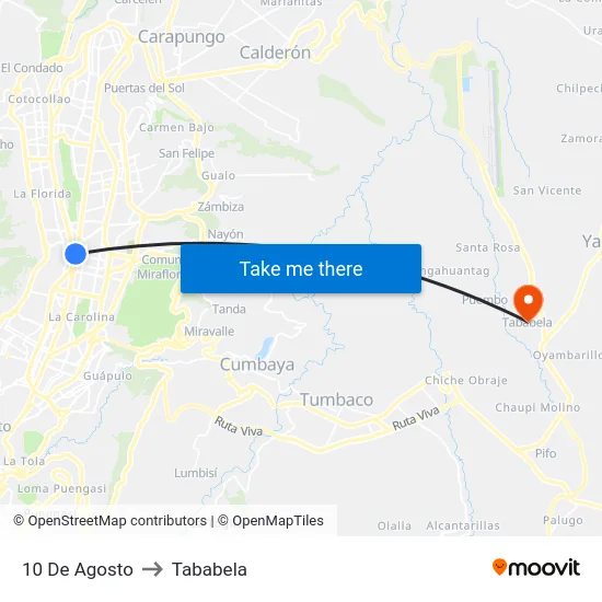 10 De Agosto to Tababela map