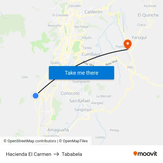 Hacienda El Carmen to Tababela map