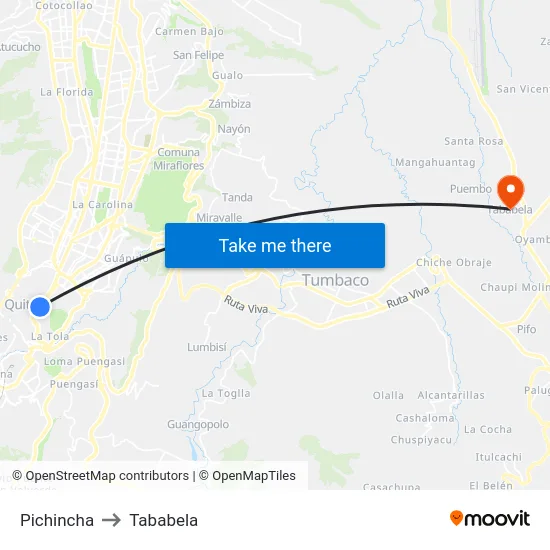 Pichincha to Tababela map