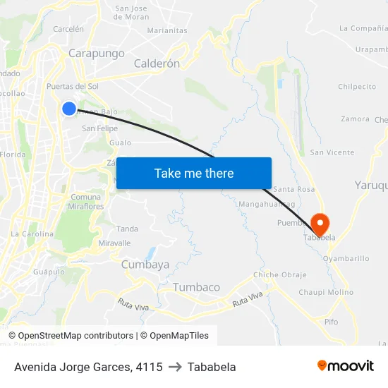 Avenida Jorge Garces, 4115 to Tababela map